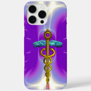 Coques iPhone 16 Pro Max OR CADUCUS SYMBOLE MÉDICALE, Violet violet
