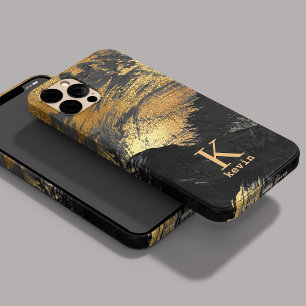 Coque Pour iPhone 14 Or élégant monogrammé