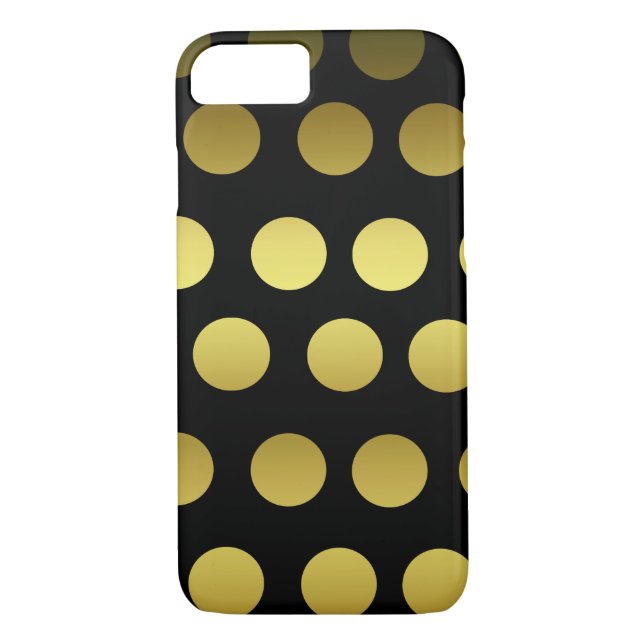 Coques Case-Mate iPhone Or et point de polka noir (Dos)
