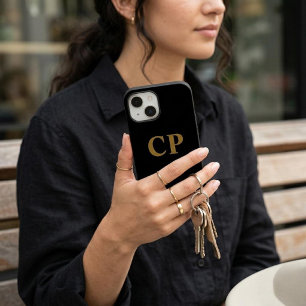 Coque Pour iPhone 14 Or Initial Personnalisé