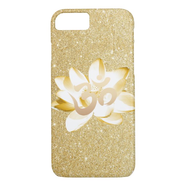 Coques Case-Mate iPhone Or Lotus et parties scintillantes d'or de symbole (Dos)