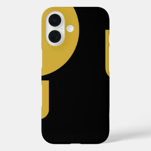 Coque Pour iPhone 16 Or métallique élégant en forme de noir