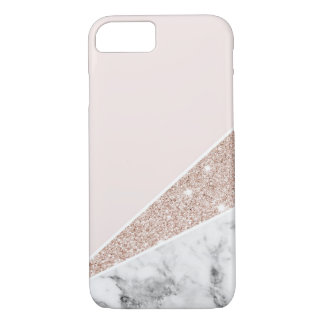 Etui iPhone Case-Mate Or, parties scintillantes d'or, et marbre roses