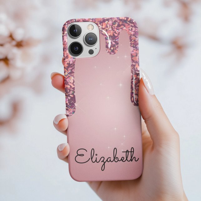 Coques Case-Mate iPhone Or rose de luxe ruisselant de paillettes (Créateur téléchargé)