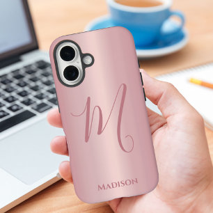Coque Pour iPhone 16 Or Rose Personnalisé 