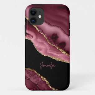 Case-Mate iPhone Case Or Rose Poussiéreuse Moderne Or Agate Cristal Pers