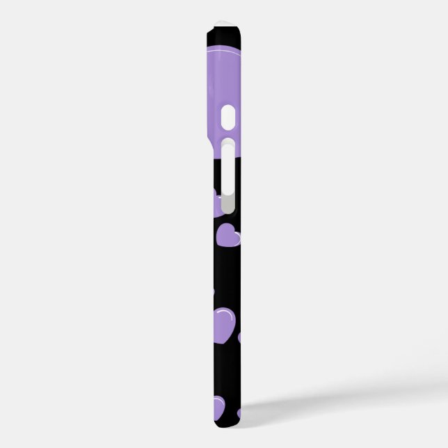 Coques Case-Mate iPhone orange and purple hearts polka dots (Verso / Gauche)