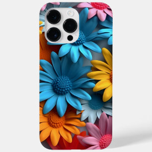 COQUE POUR POUR iPhone 14 PRO MAX ORANGE BLEU ROSE BLANC 3-D FLEURS DE REGARDE