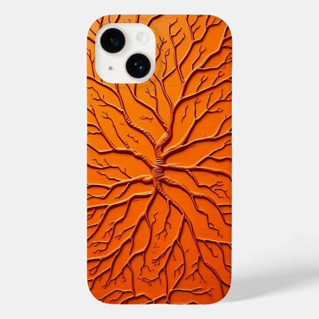 Coques Case-Mate iPhone Orange Branching Texture iPhone Case Modern Art (Verso)