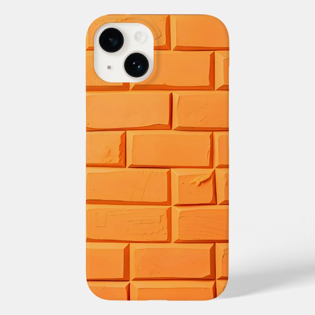 Coques Case-Mate iPhone Orange Brick Pattern iPhone Case Bold Style (Verso)