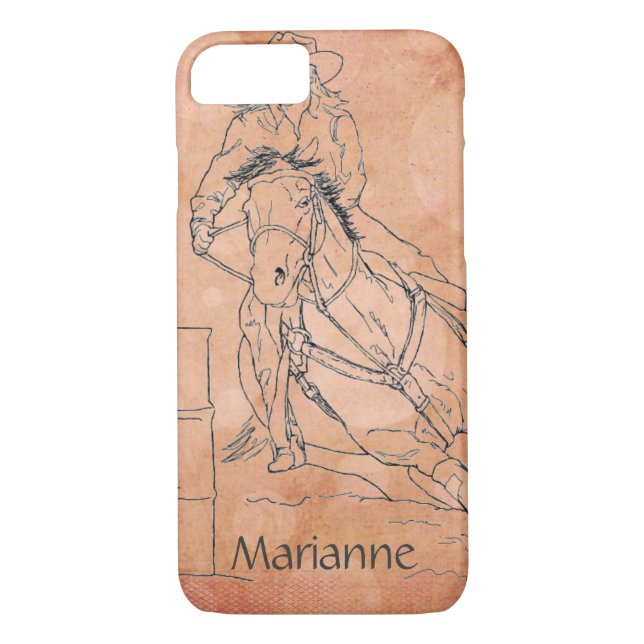 Coques Case-Mate iPhone Orange Cercles Barrel Racer II (Dos)