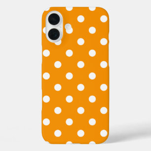 Coques iPhone 16 Plus Orange clair avec Pois