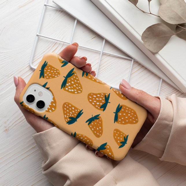 Coques Case-Mate iPhone Orange de fraises d'été bio (Créateur téléchargé)