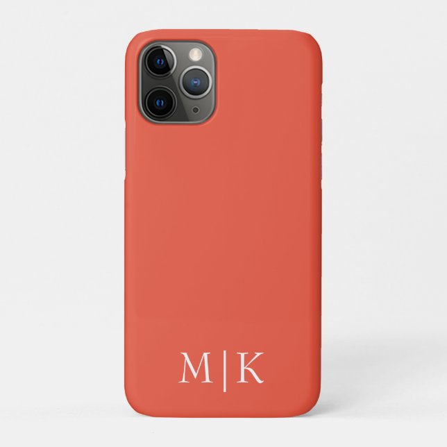 Coques Case-Mate iPhone Orange et Blanc | Monogramme Moderne (Dos)