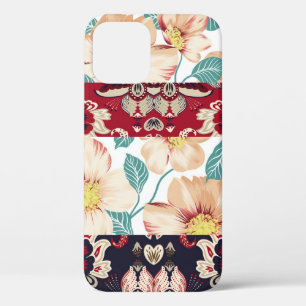 Case-Mate iPhone Case Orange fleurs vintages avec paisley borde sans sou