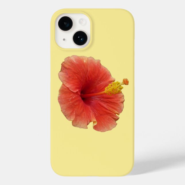 Coques Case-Mate iPhone Orange Hibiscus Fleur Tropical Floral (Verso)