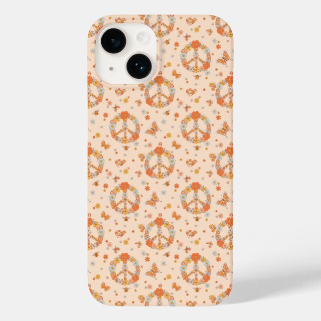 Coques Case-Mate iPhone Orange Peace Floral (Verso)