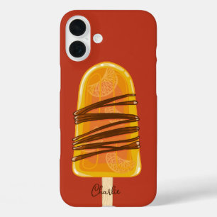 Coques iPhone 16 Plus Orange Popsicle personnalisable casques de télépho