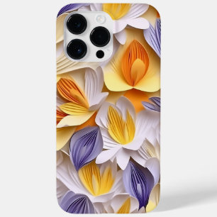 COQUE POUR POUR iPhone 14 PRO MAX ORANGE PURPLE BLANC JAUNE 3-D REGARDE CROCUS