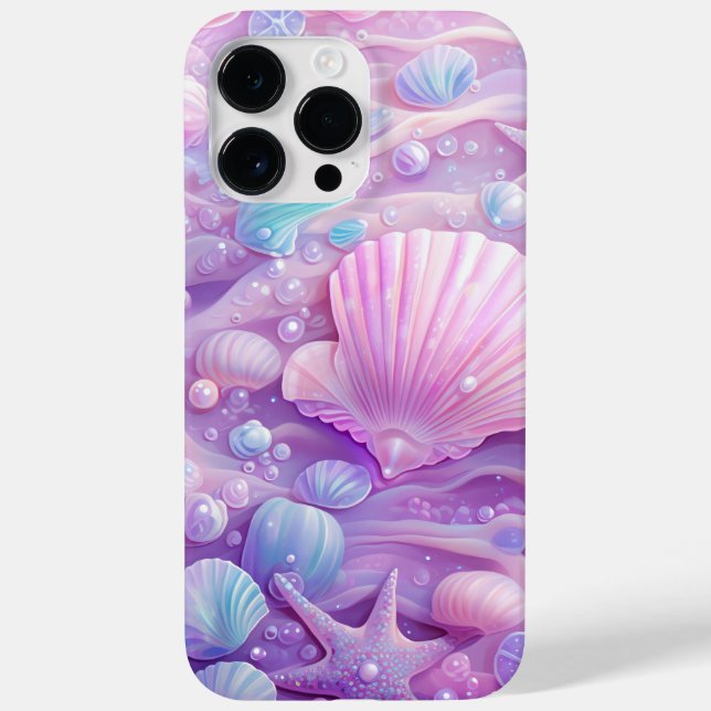 COQUES Case-Mate iPhone ORANGE ROSE PURPLE PASTEL SEASHELLS ALGUES (Verso)