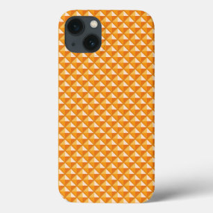 iPhone 13 Coque Orange sorbet, aspect émail, grille cloutée
