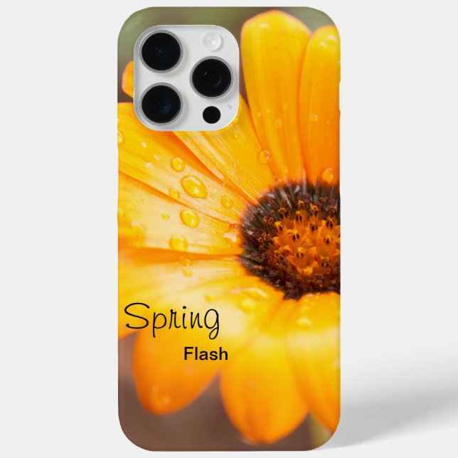 Coques Case-Mate iPhone Orange Spring Flash Fleur de marguerite africaine  (Verso)