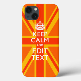 Etui iPhone 13 Orange Vibrant Gardez Le Calme Votre Texte Union J