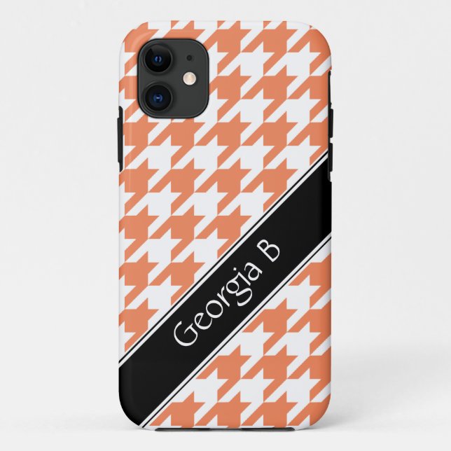 Coques Case-Mate iPhone Orange & White Houndstooth personnalisé iPhone 5 C (Dos)