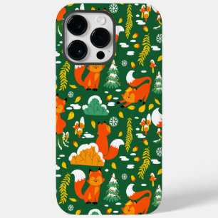 Coque Pour Pour iPhone 14 Pro Max Orange Wild automne Forêt d'hiver Fox
