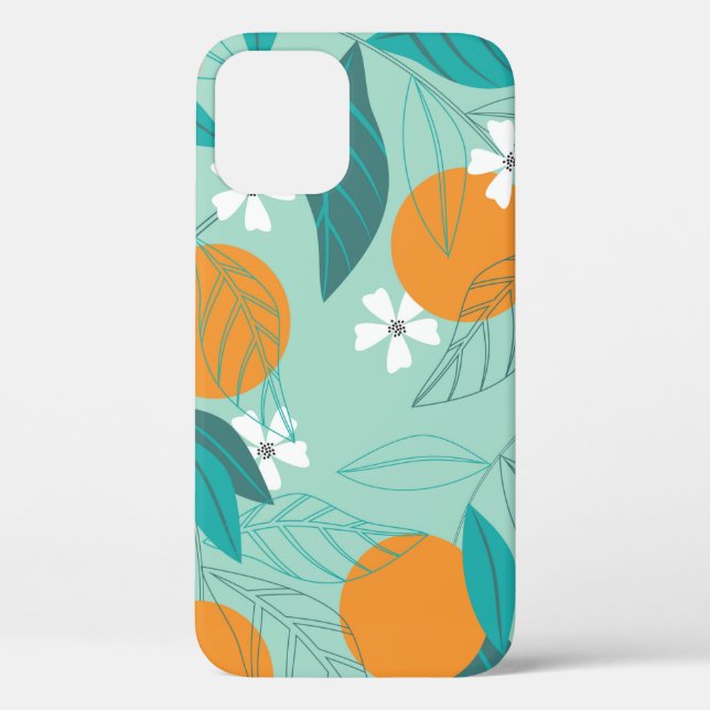 Coques Case-Mate iPhone Oranges florissantes en feuille. illustration (Verso)
