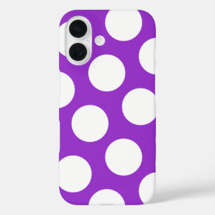 Coques iPhone 16 Orchidée noire et Pois blancs