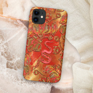 Case-Mate iPhone Case Orchidée rouge et or chinois Nouvel an serpent Lun