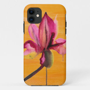 Coques Pour iPhone Orchidée violette couleur orange pop art fleur