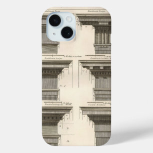 Coque Pour iPhone 15 Ordres d'architecture, Entablatures Vintages