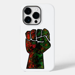 Coque Pour iPhone 14 Pro orgueil noir poing vert rouge pan drapeau africain