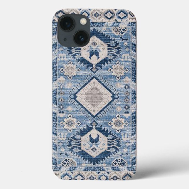 Coques Case-Mate iPhone Oriental Antique Bleu Kilim Rug (Verso)