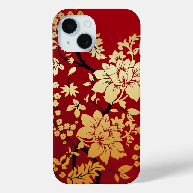Coques Case-Mate iPhone Oriental Golden Flowers (Verso)