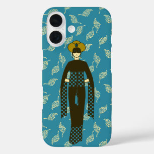 Coque Pour iPhone 16 Oriental Rouge foncé femme Turban Turquie Art Nouv
