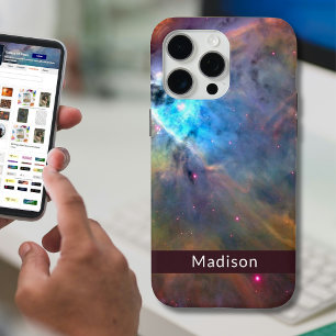 Coque iPhone 15 Pro Max Orion Nebula Space Galaxy Votre nom