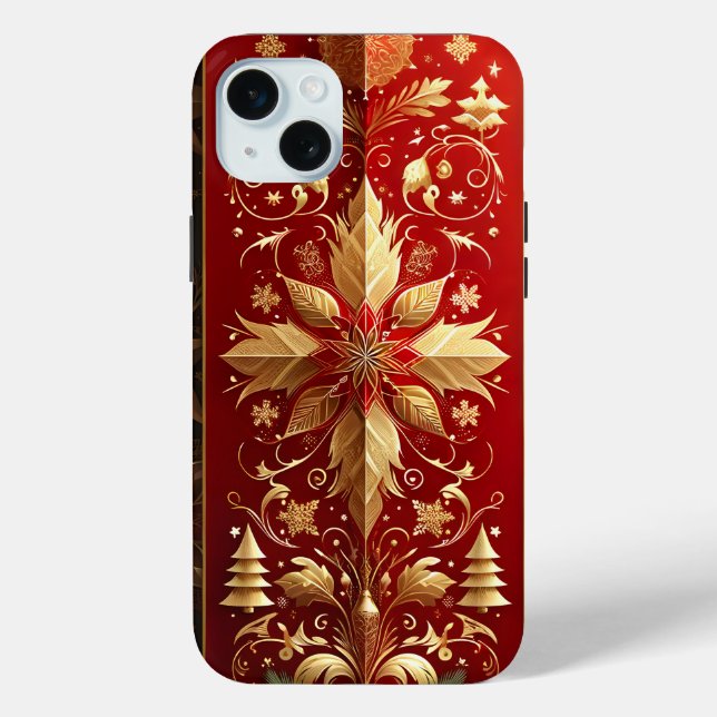 Coques Case-Mate iPhone ORNATE ROUGE & OR MOTIFS de vacances (Verso)
