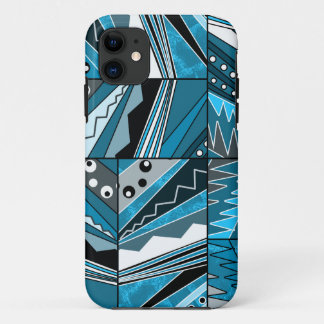 Case-Mate iPhone Case Ornement ethnique bleu monochrome.