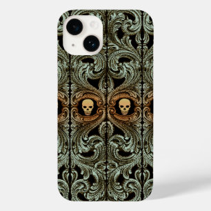 Coques Pour iPhone Ornement Vert Goth Sage Avec Crâne