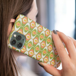 Coque Pour iPhone 16 Ornements Vastes de Pêche Verte Ogee Mid Century M