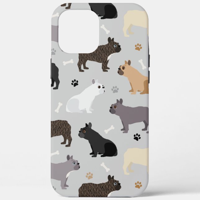 Coques Case-Mate iPhone Os et pattes de Bulldog en France gris (Verso)