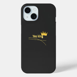 Coque Pour iPhone 15 Oui Roi Couronne Mème Drôle