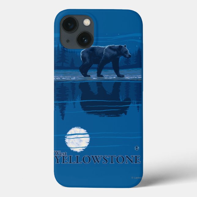 Coques Case-Mate iPhone Ours au clair de lune - West Yellowstone, Montana (Verso)