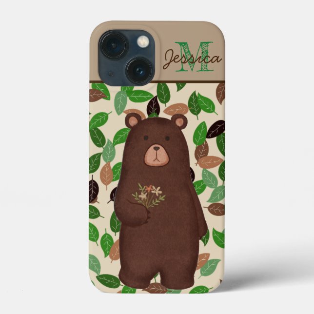 Coques Case-Mate iPhone Ours de bois Feuilles d'automne personnalisées (Verso)