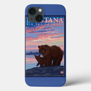 Etui iPhone 13 Ours de MontanaMomma et Vintage voyage de CUB
