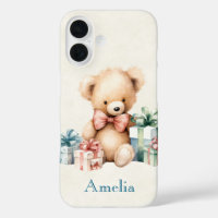 Ours en peluche mignonne avec cadeaux de Noël