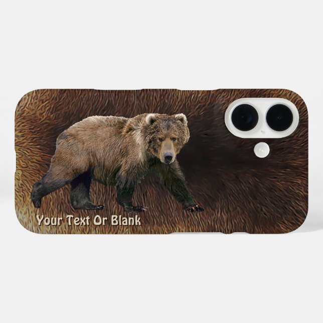 Coques Case-Mate iPhone Ours Kodiac sur fourrure de caribou (Verso (horizontal))